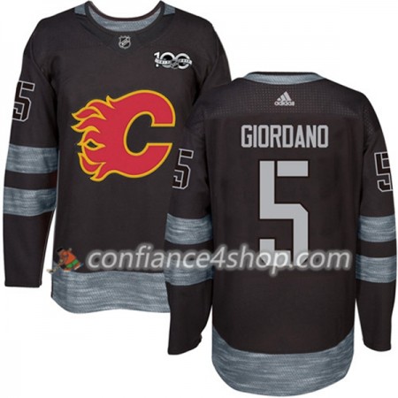 Adidas Maillot de Hockey Calgary Flames Mark Giordano 5 1917-2017 100th Anniversary Noir Authentic - Homme